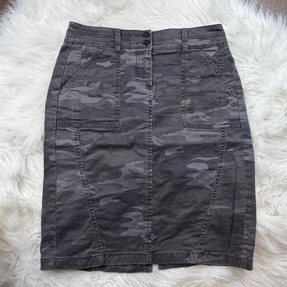 LOFT Gray Denim Skirt